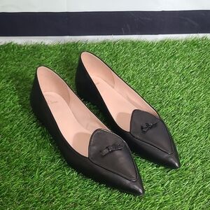 Black Leather Women's Flats